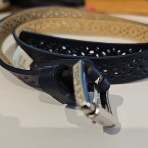Steve Madden Women's Perforated Navy Blue belt 38 inches.  Size small.